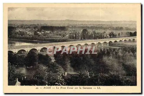 Cartes postales Agen Le Pont Canal sur la Garonne