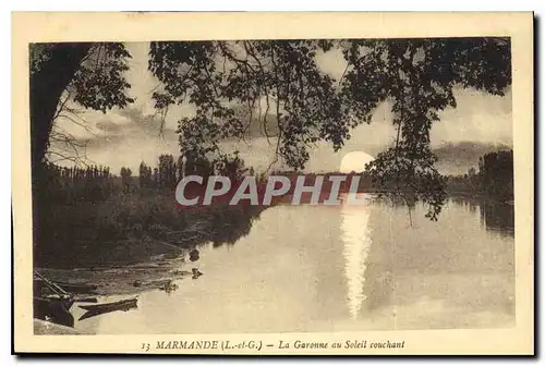 Ansichtskarte AK Marmande L et G La Garonne au Soleil couchant