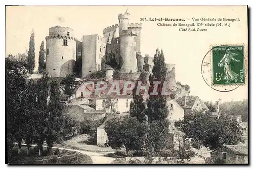 Cartes postales Lot et Garonne Vue Generale de Bonaguil Chateau de Bonaguil Cote Sud Ouest