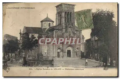 Cartes postales L'Auvergne Pittoresque L'Eglise Romane de Volvic Monument historique