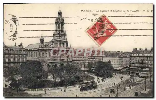 Cartes postales Paris Le Square et l'Eglise de la Trinite