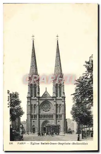 Ansichtskarte AK Paris Eglise Saint Jean Baptiste Bellevilles