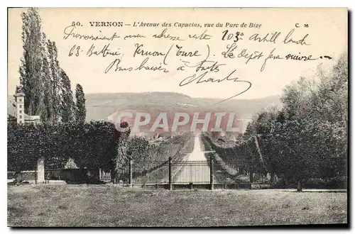 Cartes postales Vernon L'Avenue des Capucins vue du Parc de Bizy