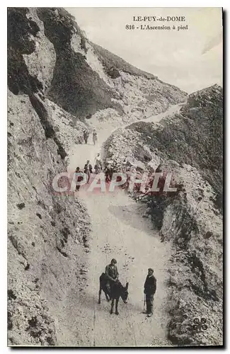 Cartes postales Le Puy de Dome L'Ascension a pied Ane Mule