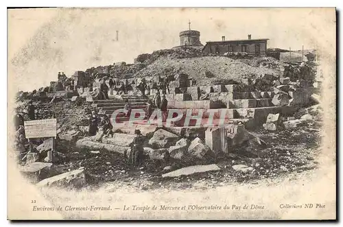 Cartes postales Environs de Clermont Ferrand Le Temple de Mercure et l'Observatoire du Puy de Dome