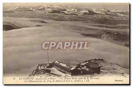 Ansichtskarte AK Auvergne panorama d'Hiver Les Monts Dore vues de la Terrasse de l'Observatoire du Puy de Dome