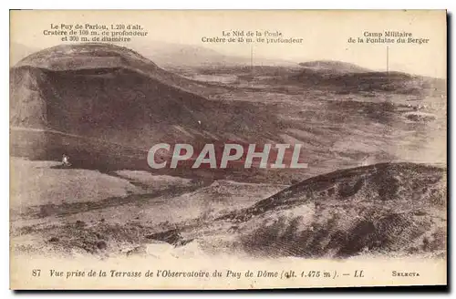 Cartes postales Vue prise de la Terrasse de l'Observatoire du Puy de Dome