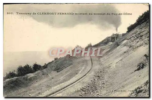 Cartes postales Tramway de Clermont Ferrand montant au sommet du Puy de Dome Train
