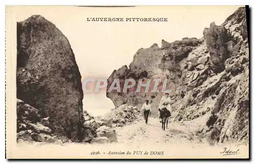 Cartes postales L'Auvergne Pittoresque Ascension du Puy de Dome Ane Mule