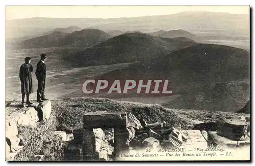 Ansichtskarte AK Auvergne Puy de Dome Chaine des Sommets Vue des Ruines du Temple