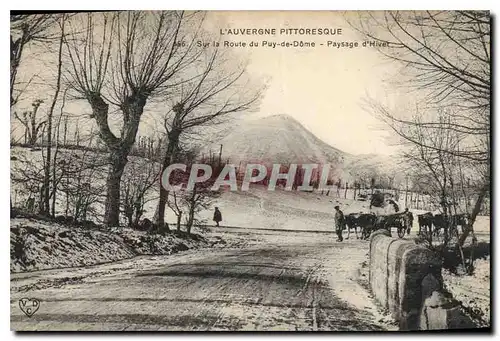 Cartes postales Sur la Route du Puy de Dome Paysage d'Hiver