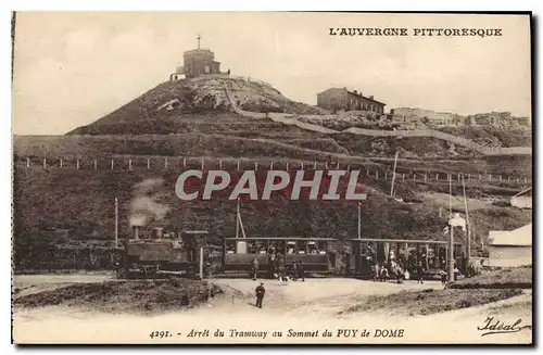 Cartes postales Arret du Tramway au Sommet du Puy de Dome Train