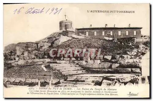 Cartes postales Sommet du Puy de Dome Les Ruines du Temple de Mercure