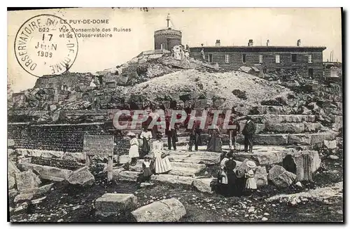 Cartes postales Le Puy de Dome Vue d'ensemble des Ruines et de l'Observatoire