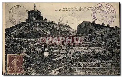 Cartes postales Sommet du Puy de Dome Les Ruines du Temple de Mercure et l'Observatoire