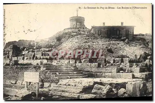 Cartes postales Le Sommet du Puy de Dome Les Ruines et l'Observatoire