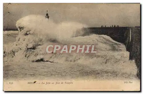 Cartes postales Brest La Jetee un Jour de Tempete