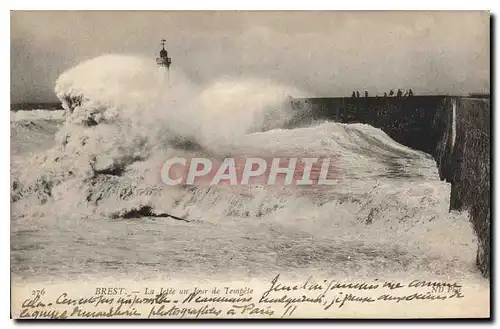 Cartes postales Brest La Jetee un Jour de Tempete