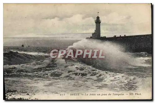 Ansichtskarte AK Brest La Jetee un jour de Tempete