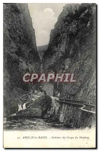 Cartes postales Amelie les Bains Interieur des Gorges du Mondony