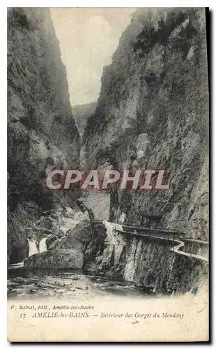 Cartes postales Amelie les Bains Interieur des Gorges du Mondony