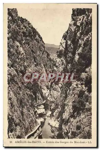 Cartes postales Amelie les Bains Entree des Gorges du Mondoni