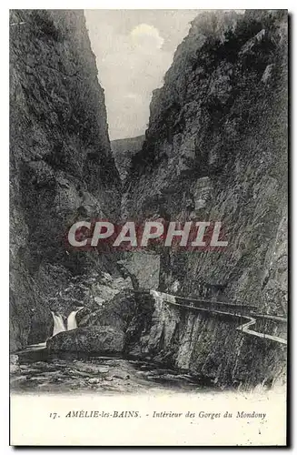 Cartes postales Amelie les Bains Interieur des Gorges du Mondony