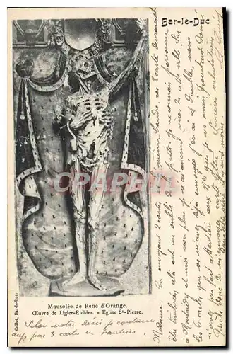 Cartes postales Bar le Duc Mausolee de Rene d'Orange Oeuvre de Lihier Richier Eglise St Pierre Squelette