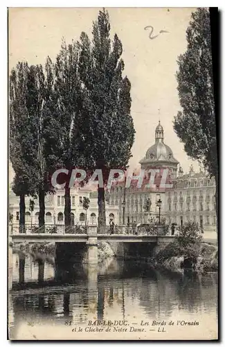 Cartes postales Bar le Duc Les Bords de l'Ornain et le Clocher de Notre Dame