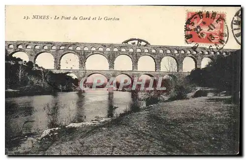 Ansichtskarte AK Nimes Le Pont du Gard et le Gardon