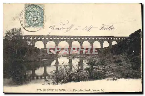Cartes postales Environs de Nimes Pont du Gard Ensemble