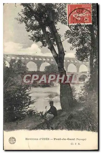 Ansichtskarte AK Environs d'Uzes Pont du Gard Paysage