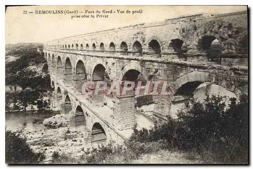 Ansichtskarte AK Remoulins Gard Pont du Gard Vue de profil prise cote St Privat