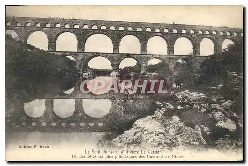 Cartes postales Le Pont du Gard et Riviere Le Gardon