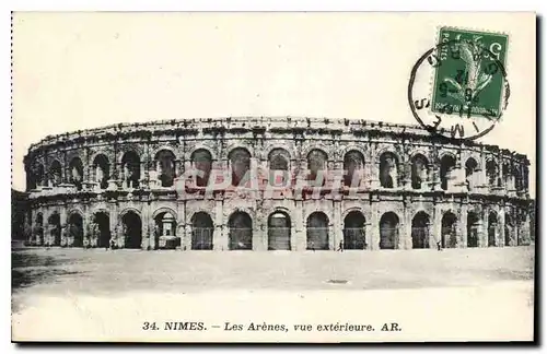 Ansichtskarte AK Nimes Les Arenes vue exterieure