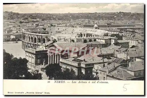 Cartes postales Nimes Les Arenes a vol d'Oiseau