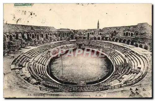 Cartes postales Nimes Les Arenes vue interieure