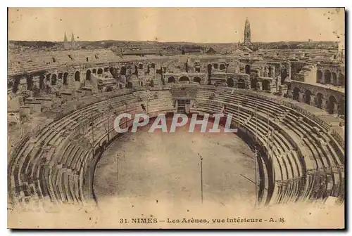 Cartes postales Nimes Les Arenes vue interieure