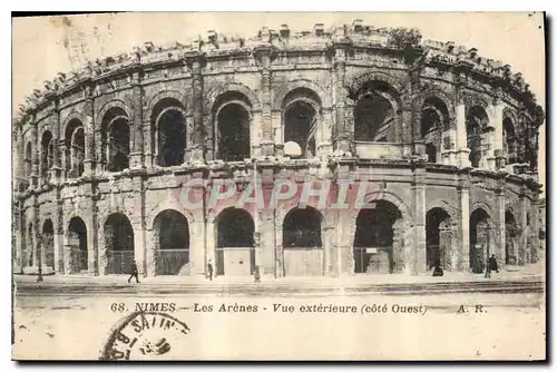 Cartes postales Nimes Les Arenes Vue exterieure cote Ouest