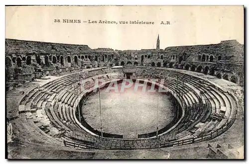 Cartes postales Nimes Les Arenes vue interieure