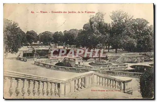 Ansichtskarte AK Nimes Ensemble des Jardins de la Fontaine