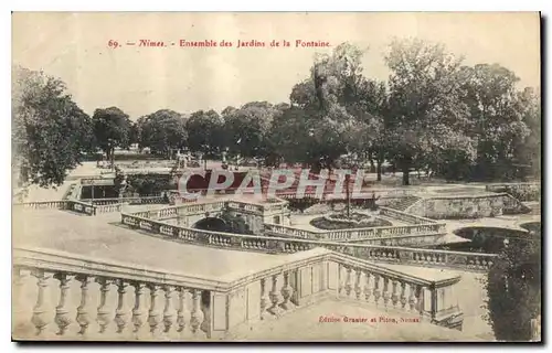 Ansichtskarte AK Nimes Ensemble des Jardins de la Fontaine