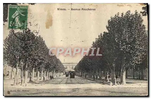 Cartes postales Nimes Avenue Feucheres Tramway