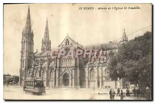 Cartes postales Nimes Abside de l'Eglise St Eaudille Tramway