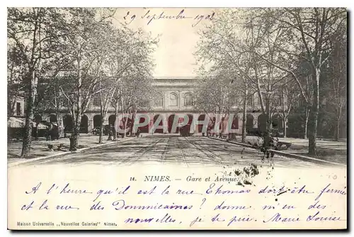 Cartes postales Nimes Gare et Avenue