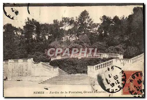 Ansichtskarte AK Nimes Jardin de la Fontaine Grand Escalier