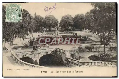 Ansichtskarte AK Nimes Vue Generale de la Fontaine