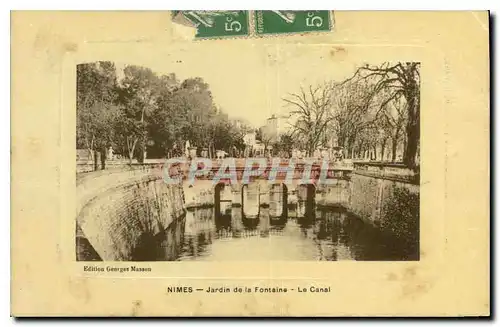 Cartes postales Nimes Jardin de la Fontaine Le Canal