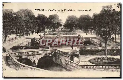 Ansichtskarte AK Nimes Jardin de la Fontaine vue generale