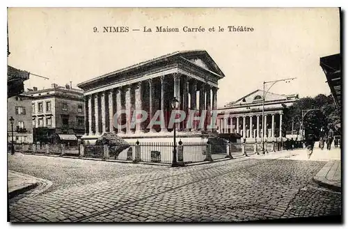 Ansichtskarte AK Nimes La Maison Carree et le Theatre